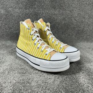 Converse Yellow and White Striped Platform Shoes